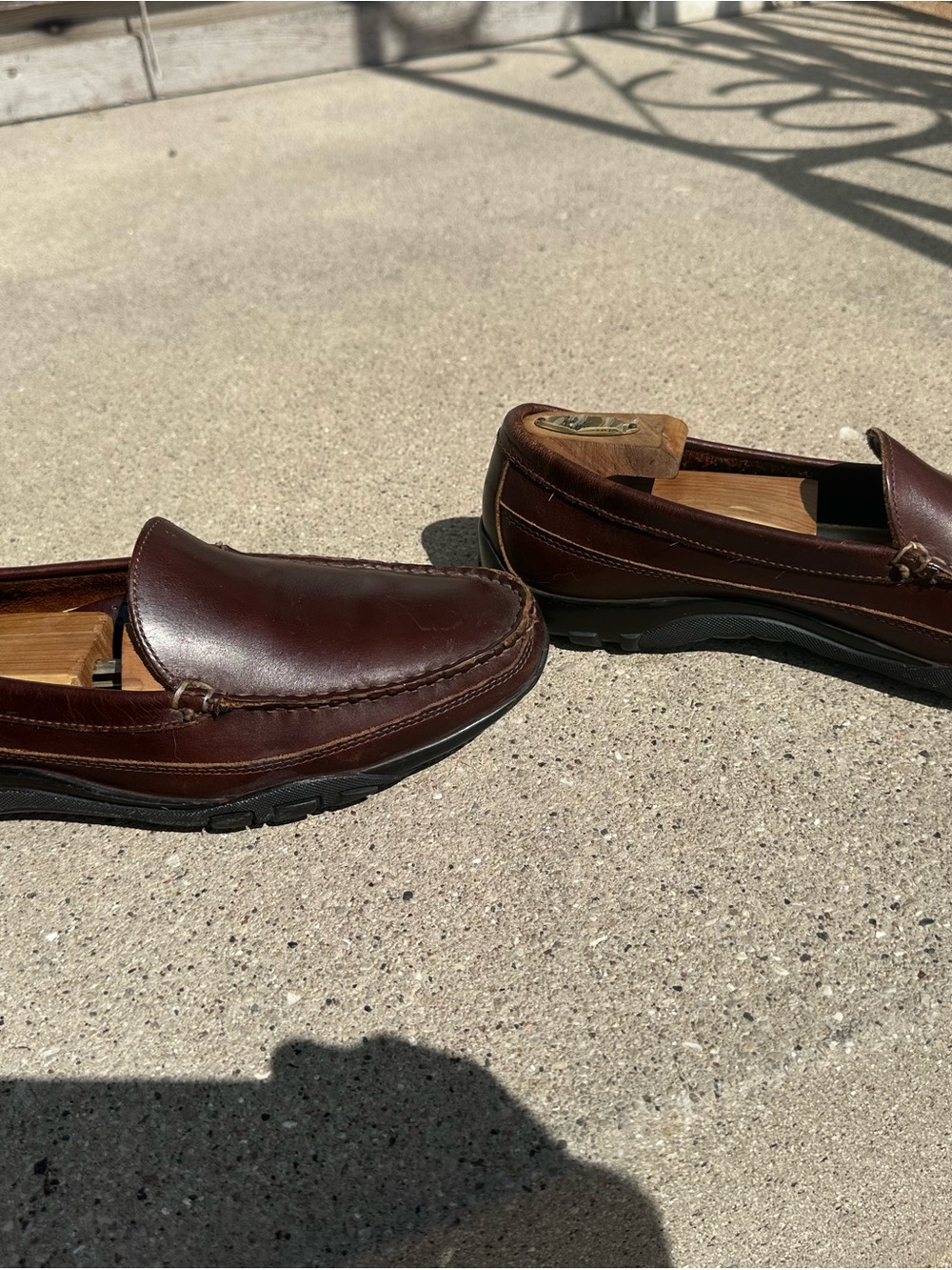 Allen Edmonds Dark Brown Leather Penny Loafers - Picture 3 of 9
